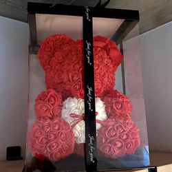 Luxury Rose Bear With Gift Box   16” tall  Brand new 