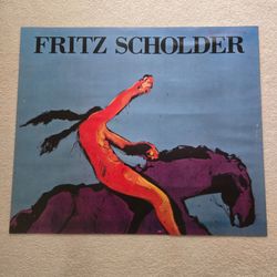 Fritz Scholder SIGNED Poster "Indian Power" Native American 24x29"
