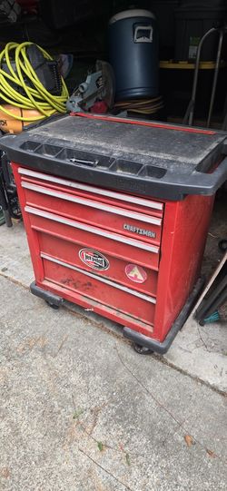 Rolling Tool Box With Work Top And Tools