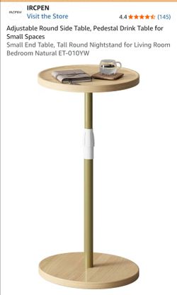 IRCPEN Adjustable Round Pedestal Side Table