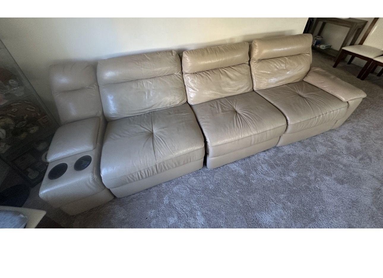 Leather Couch Beige