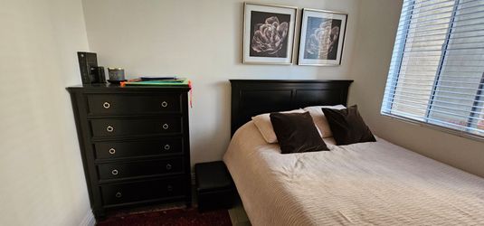 PRICE REDUCED!!! VERY NICE DR. BROWN  QUEEN SIZE BED INCLUDE HEAD BOARD / FRAME AND CHEST AND A DR BMOVING SALE!!!! BEAUTIFUL QUEEN BEDROOM SET – ONLY