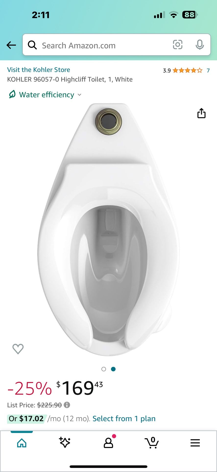 Kohler Commercial Elongated White Toilet Bowl