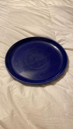 Large 13" Cobalt Blue Ceramic Plant Saucer/ Birdbath/Platter
