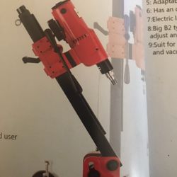 Concrete Core Drill Can Drill At Angeles With Small Adjustment can Hold Up To A 10 Inch Bit  Only One Available In Unopened Box 