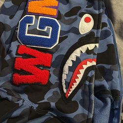Navy Blue Bape Hoodie  Size M