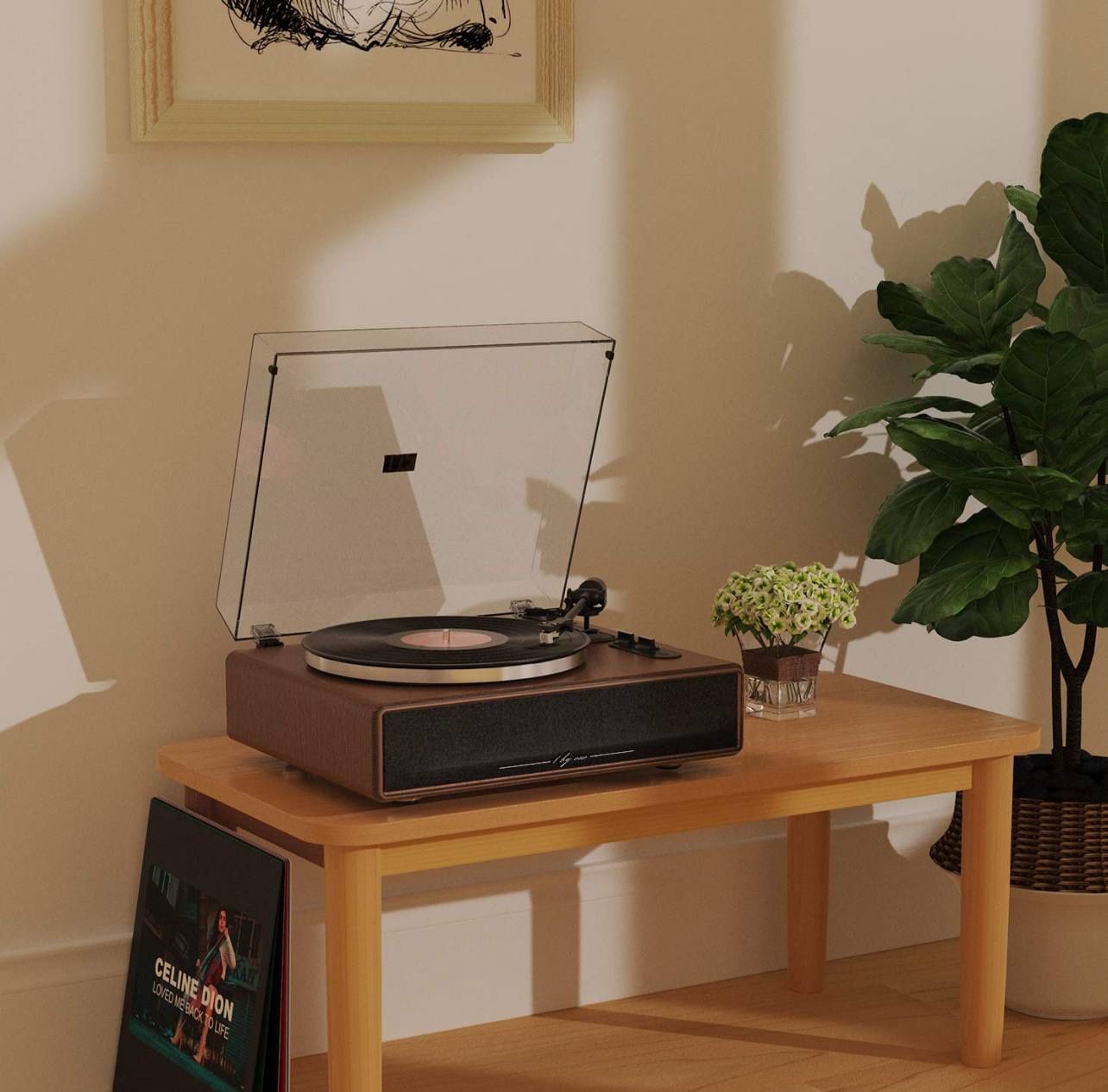 1 by ONE High Fidelity Turntable with Built-in Speakers, Vinyl , Bluetooth