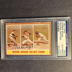 Vintage 1962 Topps #313 Warren Spahn signed.PSA/DNA Autograph. Negotiable 