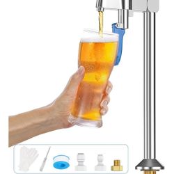 3165: New Glass Filler Faucet, 9-Inch Stainless Steel Push-Back Glass Filler Faucet Deck Mount Pedestal Water Station, Drinking Water Filling Tap for 