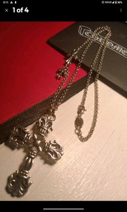 Chrome hearts Chain Necklace Triple Cross Rockstar designer Biker Jewelery 1999 30' 925