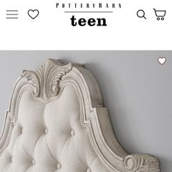 Emily & Meritt Parisian Headboard (PB Teen), Mattress, and Rails