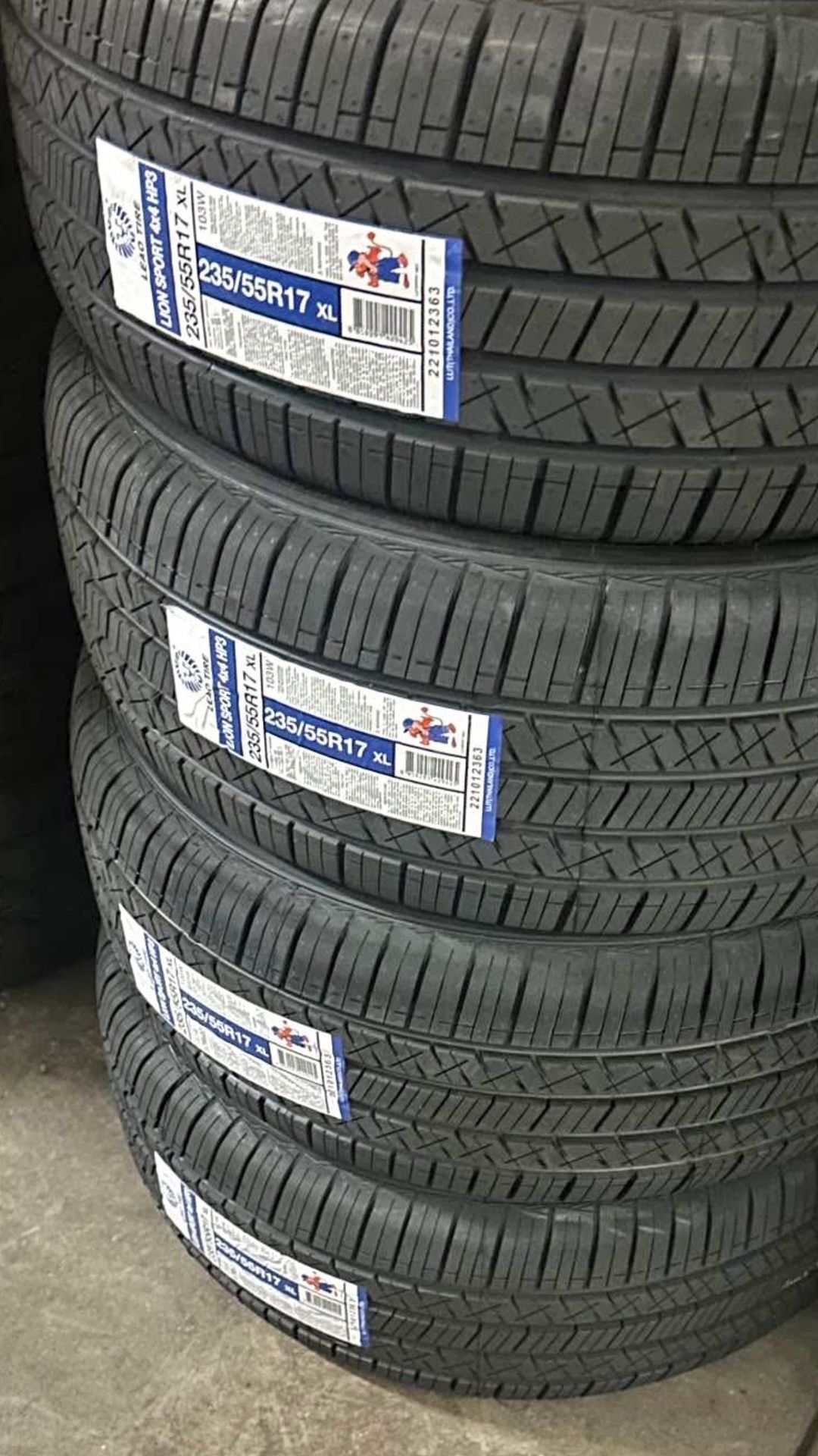 BRAND NEW TIRES 235/55r17 ALL SEASON FOR SALE SET OF 4 TIRES $355 WITH INSTALLATION AND BALANCING