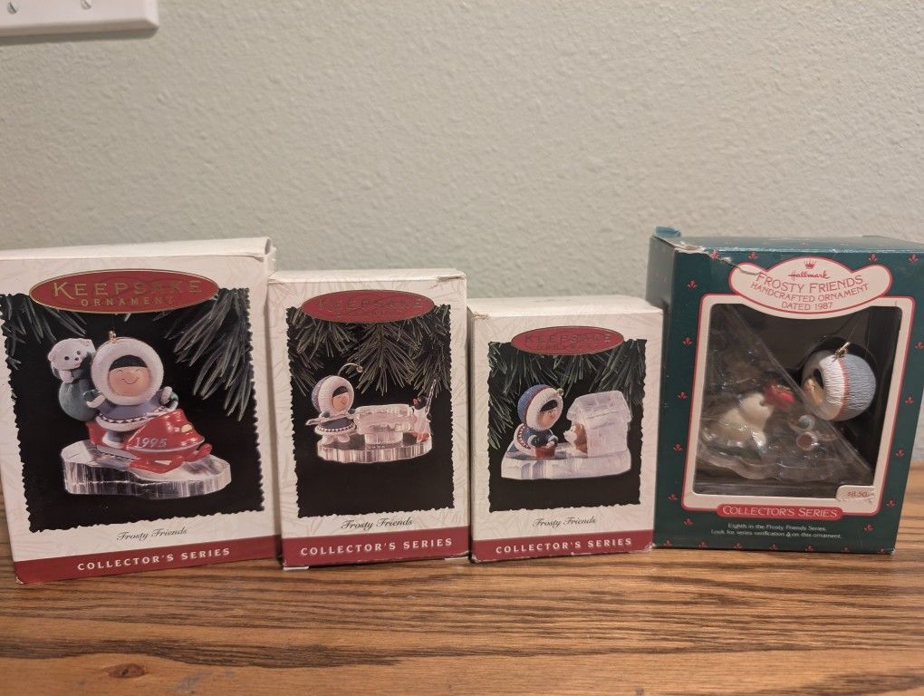 Hallmark Frosty Friends Keepsake Ornaments Lot of 4w/ Boxes Collector Series