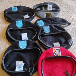Military Berets 7-piece Lot.... Yes They're Available