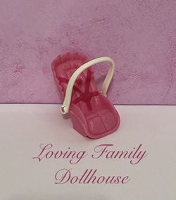 Fisher Price Loving Family Dollhouse Pink Girl Doll Car Seat Baby Carrier Nursery