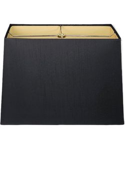 Royal Designs, Inc. HB-613-16BLK Rectangle Hardback Lamp Shade, (7 x 14) x (9 x 16) x 11, Black with Gold 