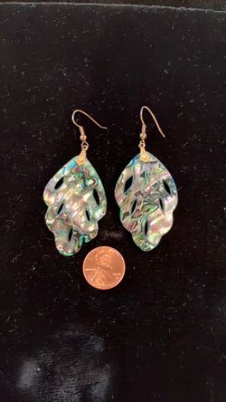 Abalone shell pierced earrings