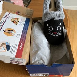 Bobs Skechers Black Cat Bedroom Slippers Size 10W