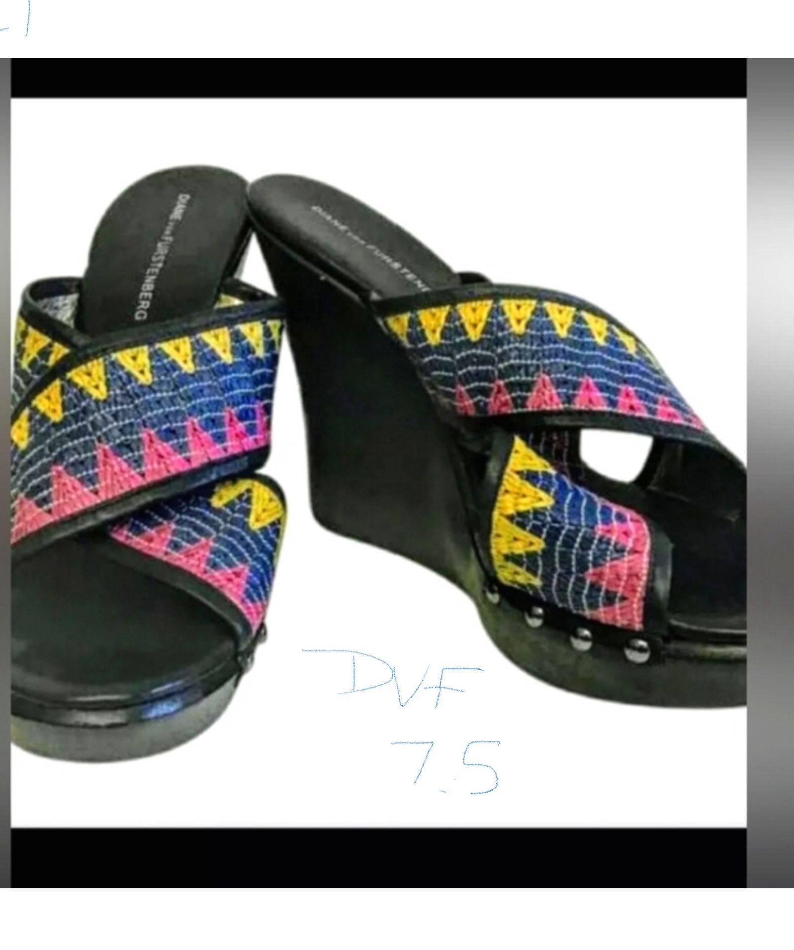 💐NIB $575 DVF Multicolor Wedges - 7.5