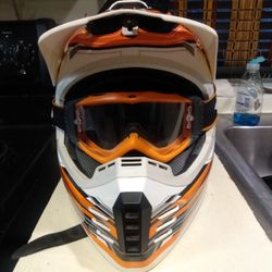 Helmet With Goggles And New Pair Of Gloves