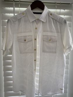 Sean John Linen Shirt, White, Size S