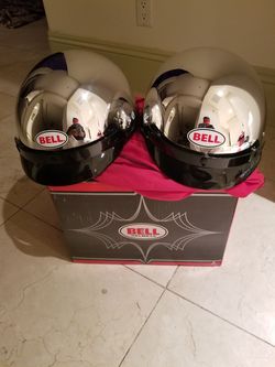 2 new chrome motorcycle helmets
