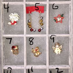For Sale: Christmas Pins & Earrings