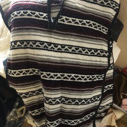 Unisex Large Poncho Made In Mexico