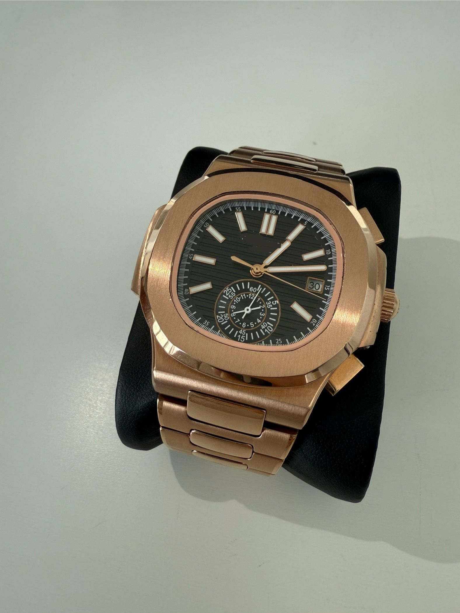 Men Rose Gold And Black Watch - Luxury Watch