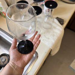 12 wine glasses with chalk bottoms