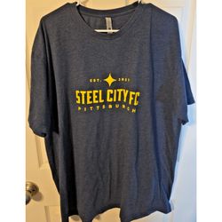 Next Level Apparel Steel City Fc Pittsburgh T-Shirt Navy Blue Xxl