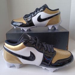 Nike Air Jordan 1 Low TD Men's Football Cleats 'Patent Gold Toe'
