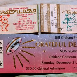 Grateful Dead - Ticket Stubs, NYE 1988-89, + 2 from 12/28&30/1988