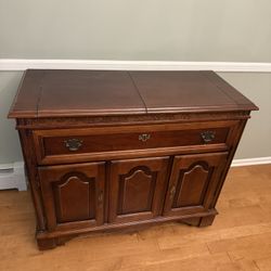 Antique Flip Top Serving Table 