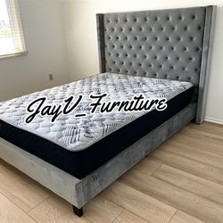 New Queen Bed Frame With Mattress 