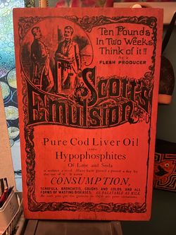 Vintage Scotts Emulsion pure cod liver oil wall decor