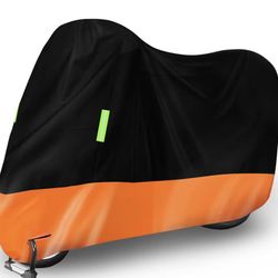 NEW / Waterproof Motorcycle Cover Outdoor Rain Snow Protection (110 Inches)