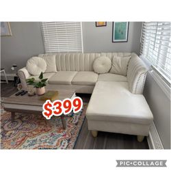 white living room 2 piece sectional sofa  // Limited Time Offer 