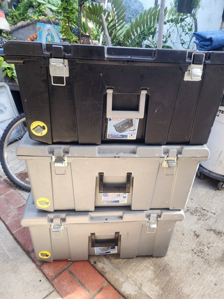 3 Pre-owned Sterilite Tool Boxes Pre-owned