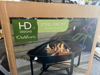 HD Designs Outdoors 28-Inch Round Steel Fire Pit