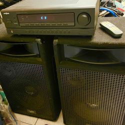 (2) 1980’s 12” 🔈 DJ Speakers + Amp/Receiver!!