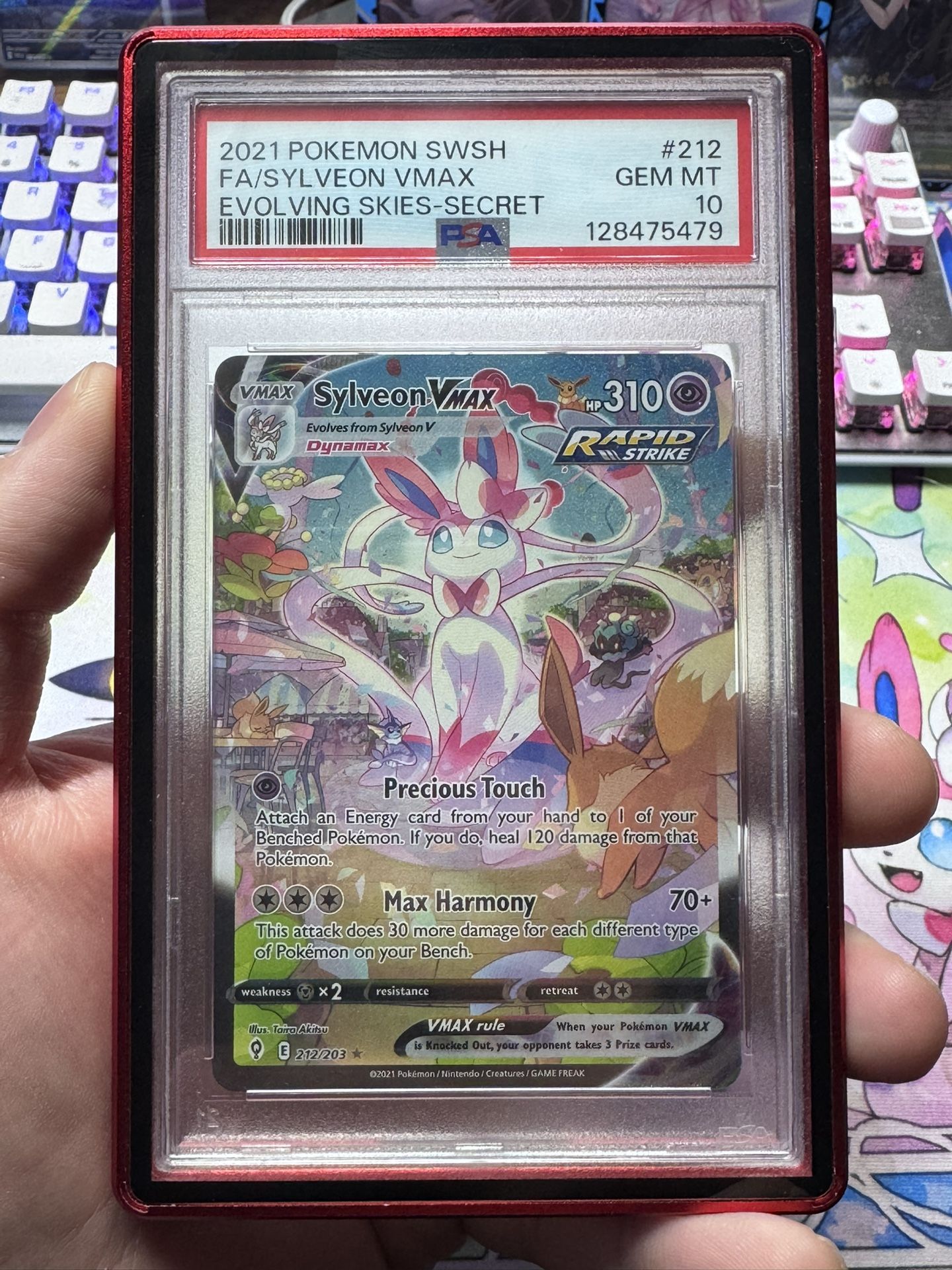 2021 Pokemon Evolving Skies Secret #212 Sylveon Vmax Fa PSA 10 GEM MINT