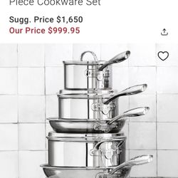 Williams Sonoma All Clad Stainless Steel Cookware 10 Piece Set