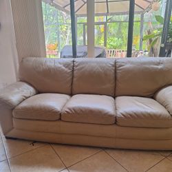 Leather Sofa Set- 3 Seats and Loveseat 