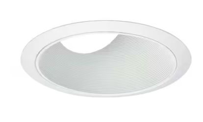 HALO 456 Series 6 in. White Recessed Sloped Ceiling Trim with Baffle
