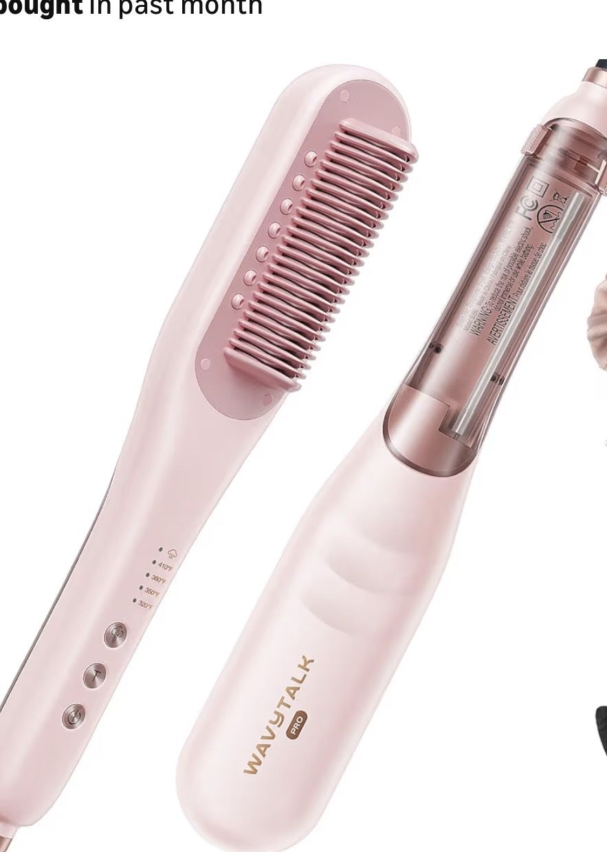 Wavytalk Pro Steam Hair Straightener Brush, Steamline Pro 3 in 1 Straightening Brush, Retail $100+