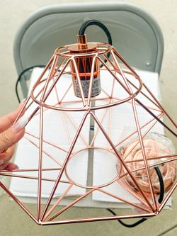 Rose Gold Geometric Wire Pendant Light