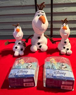 Disney Frozen Olaf Plush and Figure Set Lot