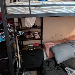 Twin Over Full Bunk bed With Built In Storage 