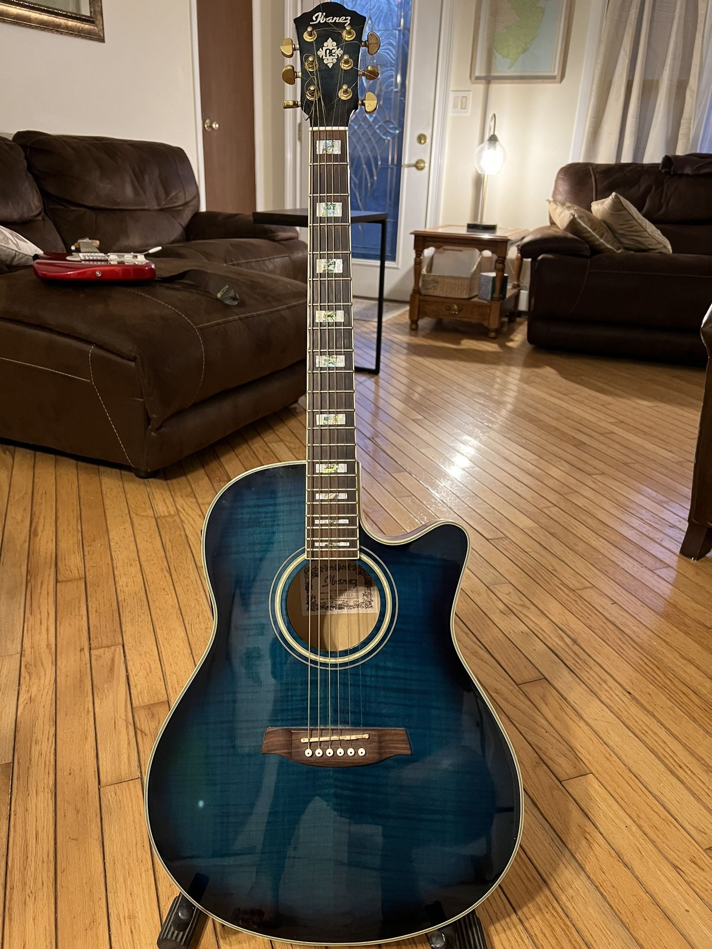 Ibanez AEF30E Acoustic Electric Guitar - Transparent Blue Sunburst